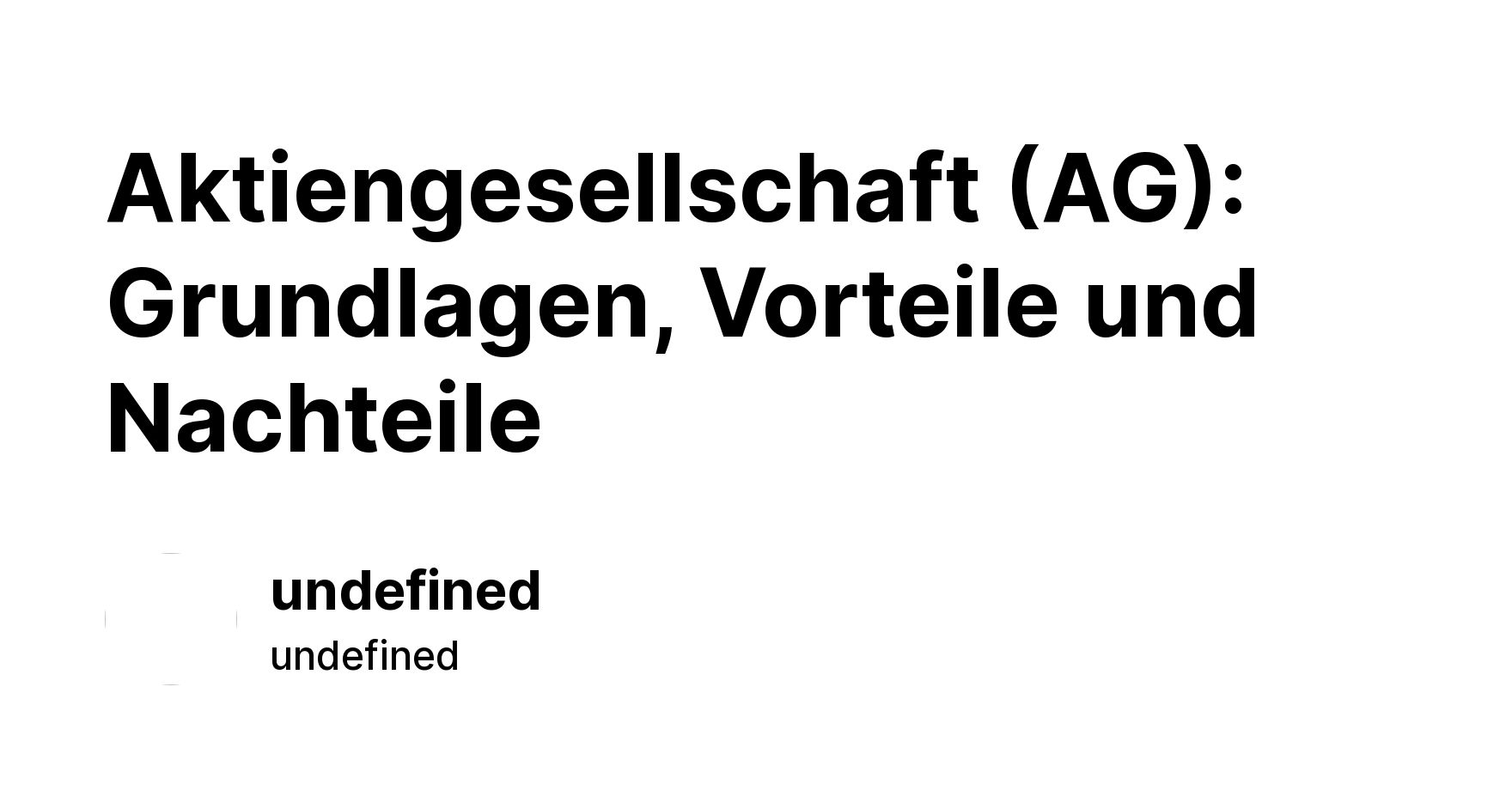 Ag Vorteile Nachteile Aktiengesellschaft (AG): Grundlagen, Vorteile und Nachteile - ikas